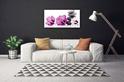 Photo sur toile Pierres fleurs floral rose blanc gris