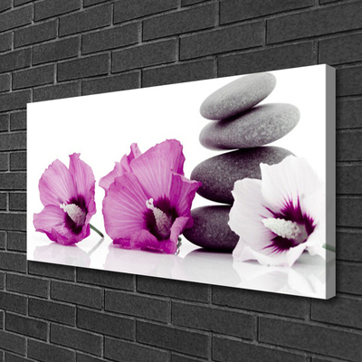 Photo sur toile Pierres fleurs floral rose blanc gris