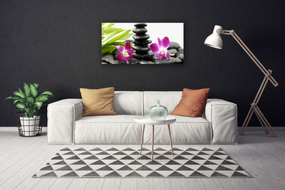 Photo sur toile Pierres fleurs art rouge noir