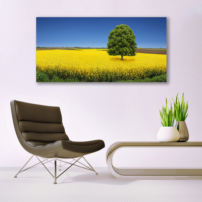 Photo sur toile Arbre prairie nature jaune brun vert