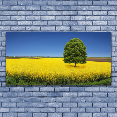 Photo sur toile Arbre prairie nature jaune brun vert