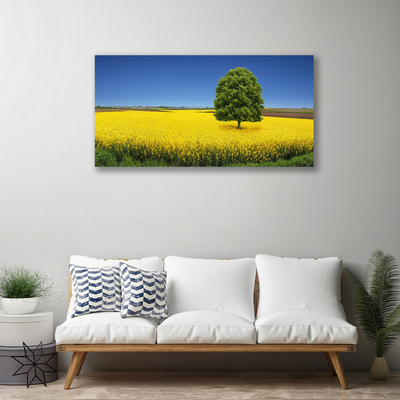 Photo sur toile Arbre prairie nature jaune brun vert