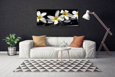 Photo sur toile Pierres fleurs floral vert blanc noir