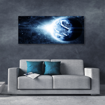 Photo sur toile Globe univers noir bleu blanc
