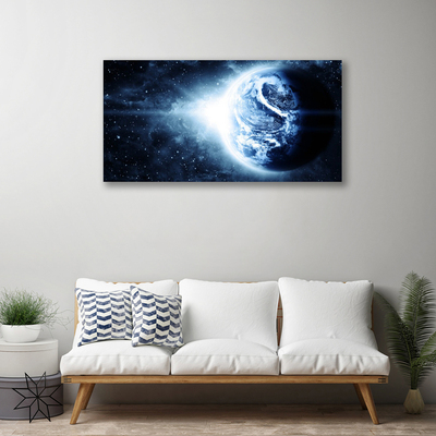 Photo sur toile Globe univers noir bleu blanc