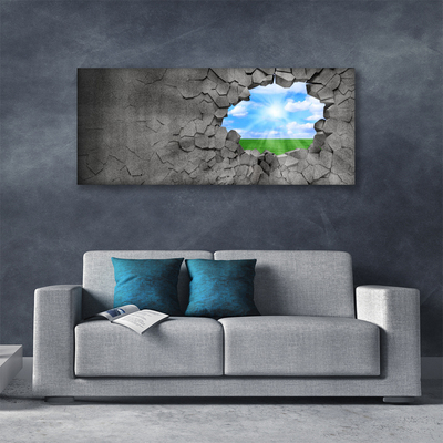 Photo sur toile Herbe ciel art gris bleu vert