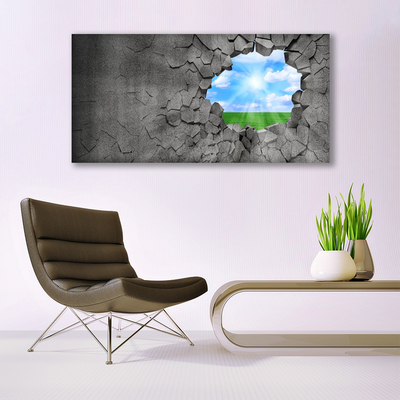 Photo sur toile Herbe ciel art gris bleu vert