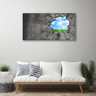 Photo sur toile Herbe ciel art gris bleu vert