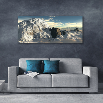Photo sur toile Montagnes paysage gris blanc