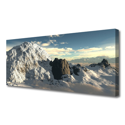 Photo sur toile Montagnes paysage gris blanc