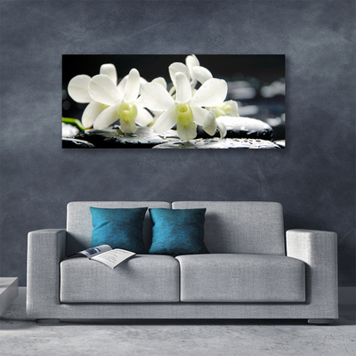 Photo sur toile Pierres fleurs floral blanc noir