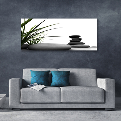 Photo sur toile Pierres herbe art vert gris