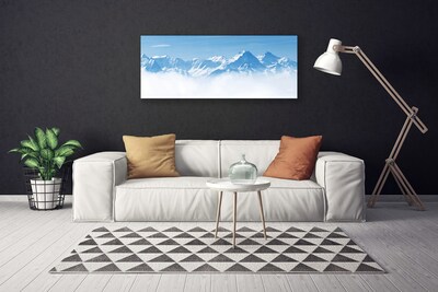 Photo sur toile Brouillard montagne paysage bleu blanc