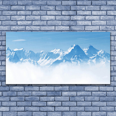 Photo sur toile Brouillard montagne paysage bleu blanc