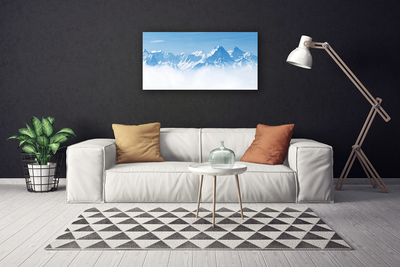 Photo sur toile Brouillard montagne paysage bleu blanc