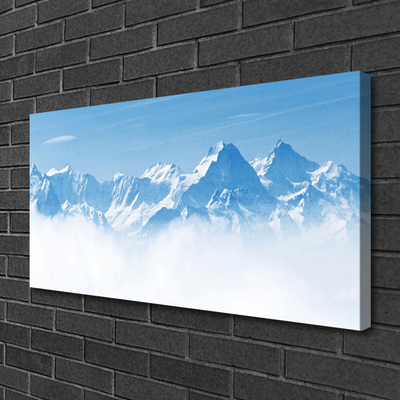 Photo sur toile Brouillard montagne paysage bleu blanc