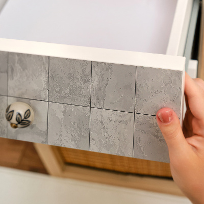 Papier à coller sur meuble Carreaux gris