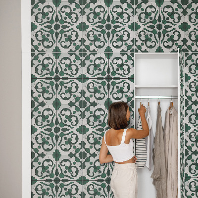 Papier adhésif sur meuble Ornements verts