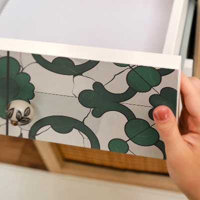 Papier adhésif sur meuble Ornements verts