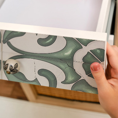Papier à coller sur meuble Ornements verts