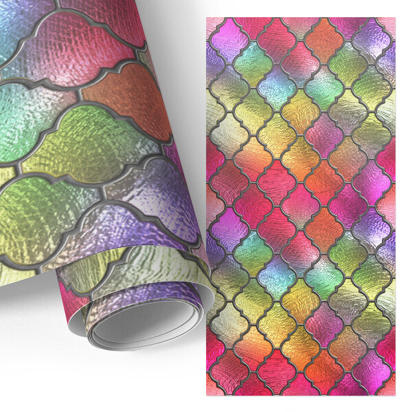 Papier à coller sur meuble Vitrail arc-en-ciel