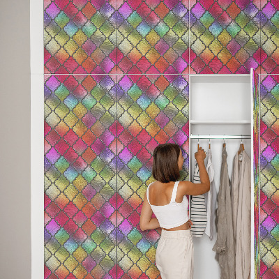 Papier à coller sur meuble Vitrail arc-en-ciel