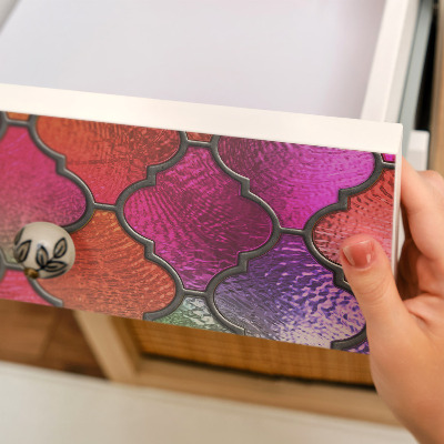 Papier à coller sur meuble Vitrail arc-en-ciel