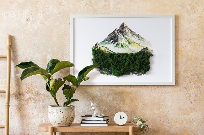 Tableau végétal mousse Montagnes au-dessus de la forêt