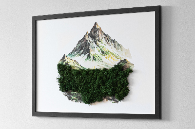 Tableau végétal mousse Montagnes au-dessus de la forêt