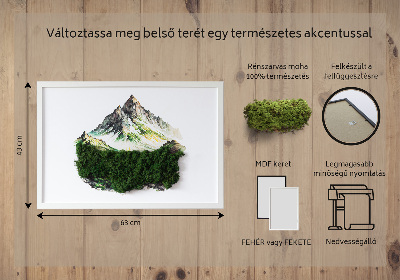 Tableau végétal mousse Montagnes au-dessus de la forêt