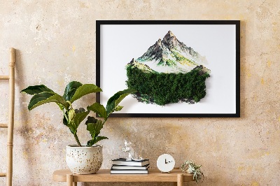 Tableau végétal mousse Montagnes au-dessus de la forêt