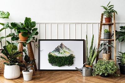 Tableau végétal mousse Montagnes au-dessus de la forêt