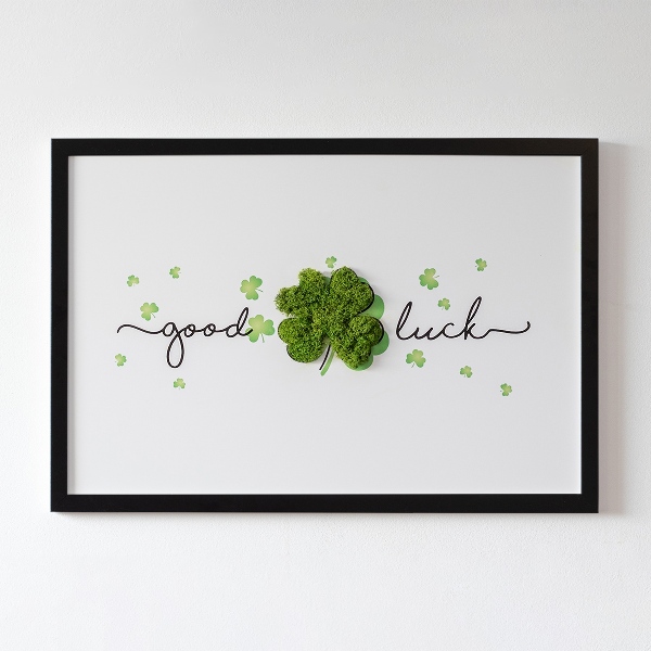 Tableau mousse L'inscription good luck clover