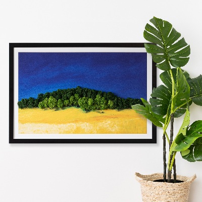 Tableau mousse stabilisée Paysage jaune bleu