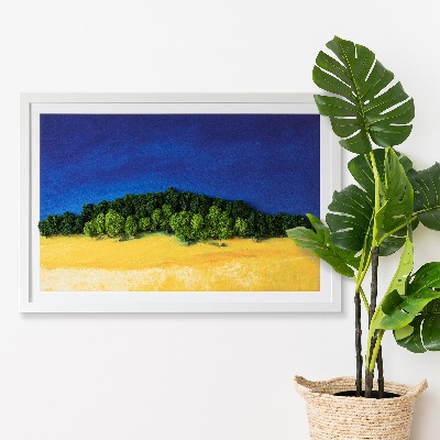 Tableau mousse stabilisée Paysage jaune bleu