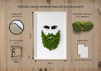 Tableau végétal mousse Hipster avec une barbe