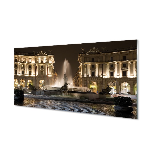 Tableaux sur verre Rome fountain square nuit