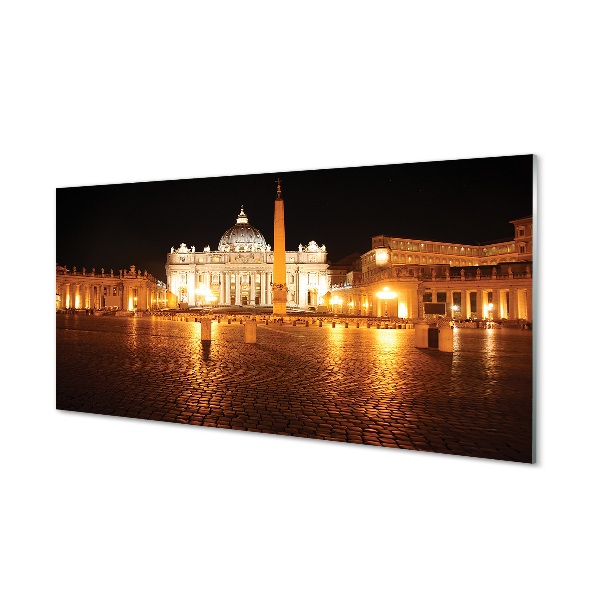 Tableaux sur verre Rome basilica square nuit