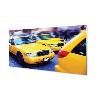 Tableaux sur verre Ville de taxi jaune