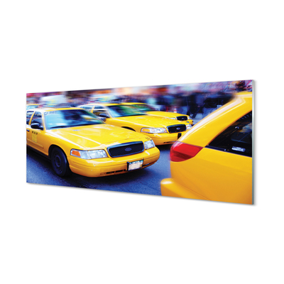 Tableaux sur verre Ville de taxi jaune