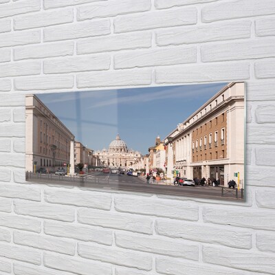 Tableaux sur verre Rome cathédrale rues de bâtiments