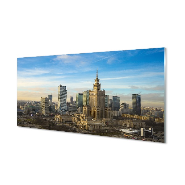 Tableaux sur verre Panorama des gratte-ciel de varsovie