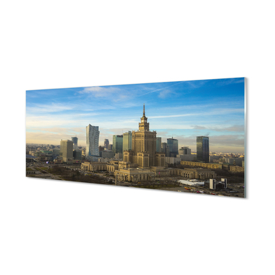 Tableaux sur verre Panorama des gratte-ciel de varsovie
