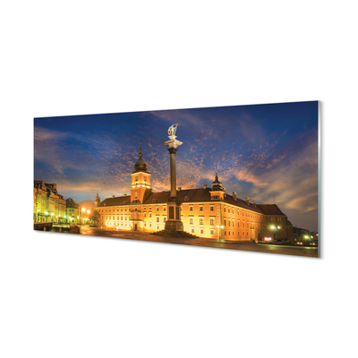 Tableaux sur verre Varsovie vieille ville coucher du soleil