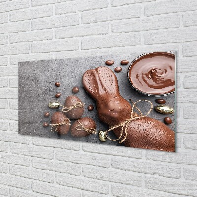 Tableaux sur verre Lapin bonbons au chocolat