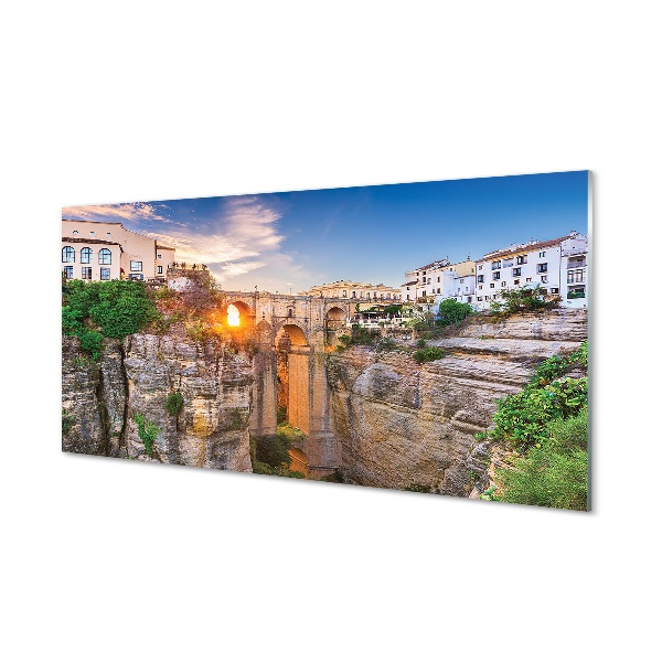 Tableaux sur verre Coucher de soleil espagne pont