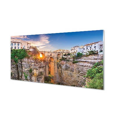 Tableaux sur verre Coucher de soleil espagne pont