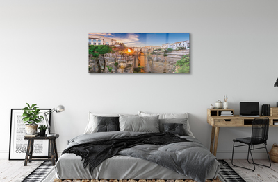 Tableaux sur verre Coucher de soleil espagne pont