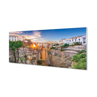 Tableaux sur verre Coucher de soleil espagne pont