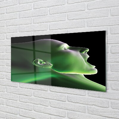 Tableaux sur verre L'homme tête lumière verte